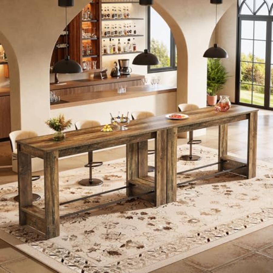 Home Bar And Counter - 63 inç 2'li Bar Masası Seti,