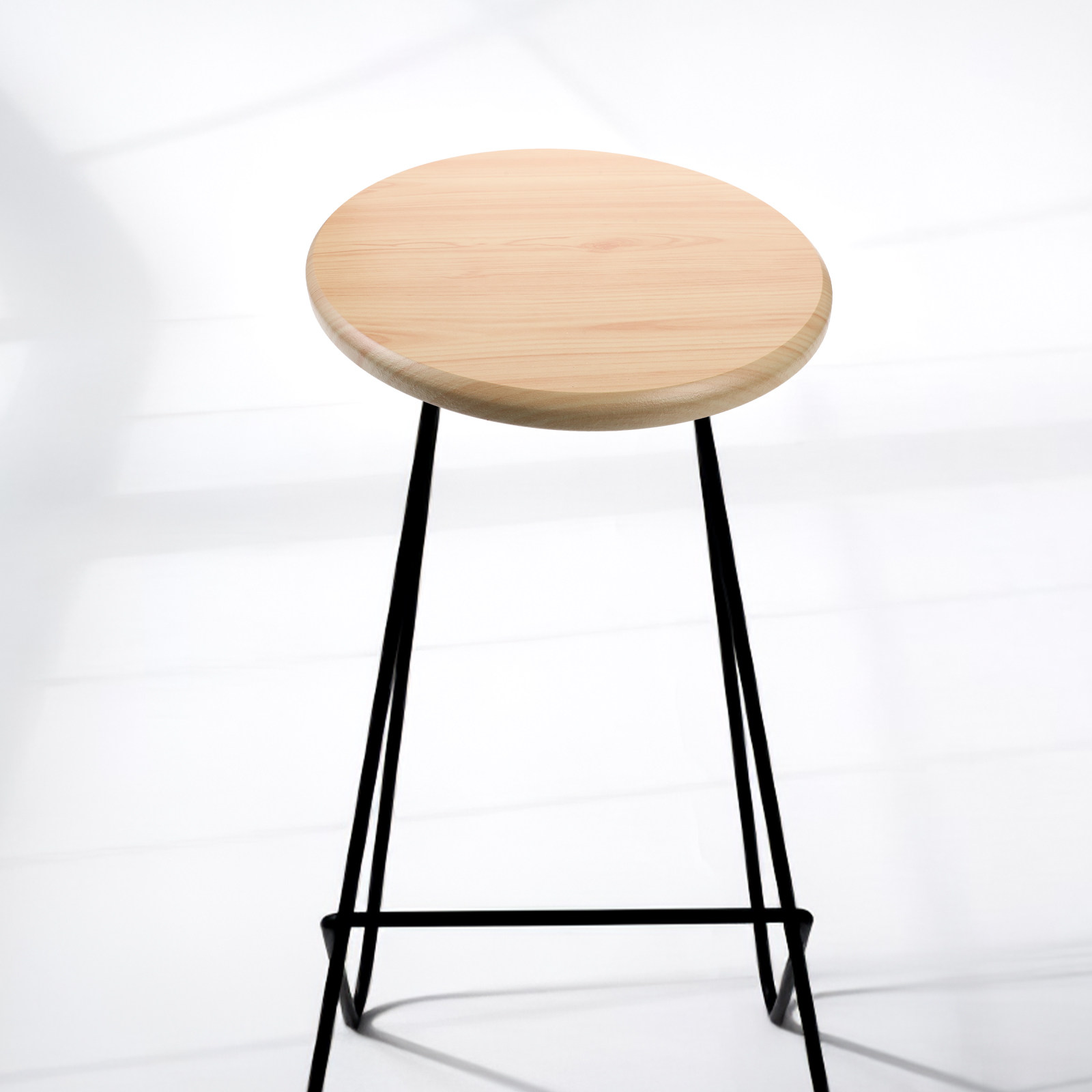 Home Bar Stools - Ahşap Tabure Koltuk Yedeği Yuvarlak Tabure