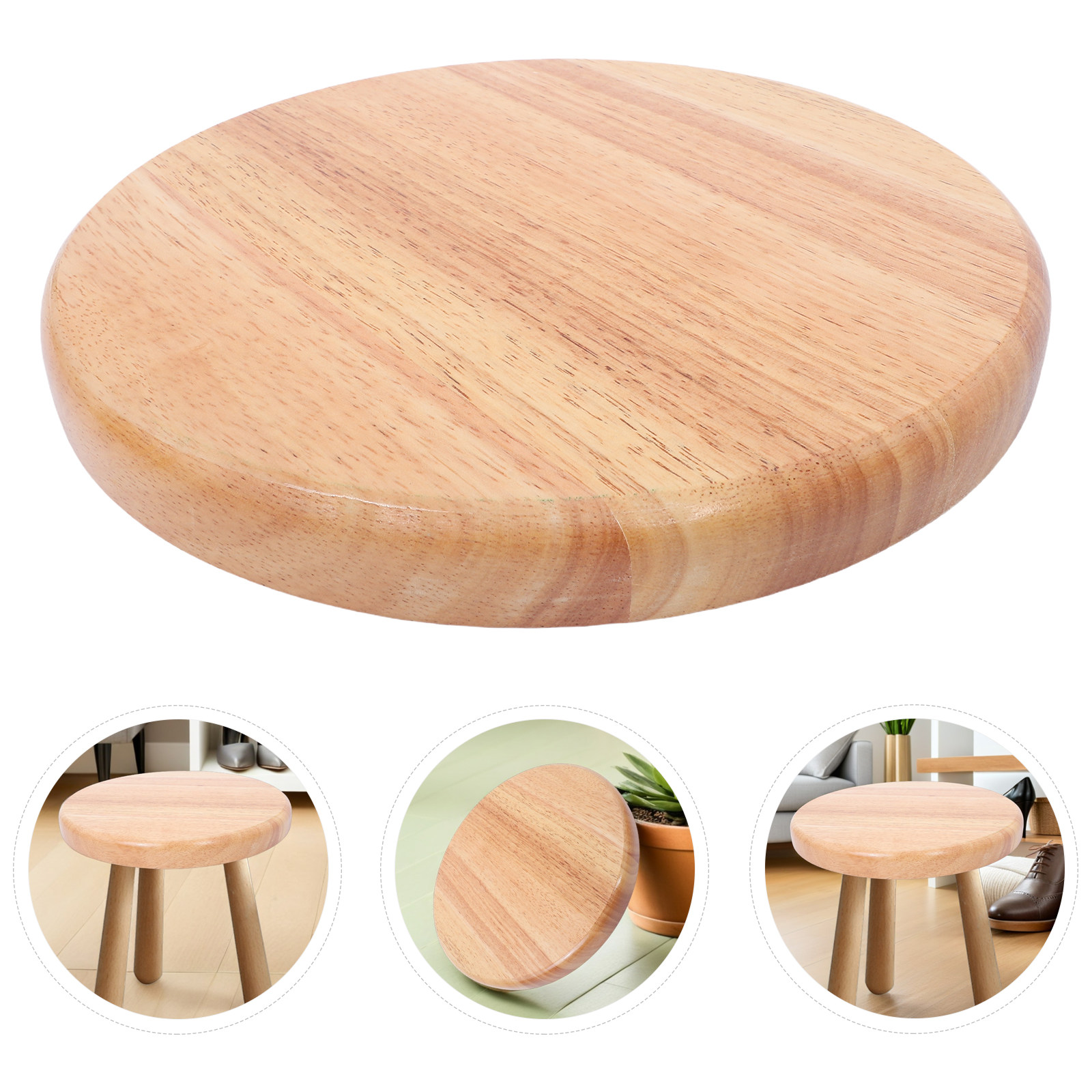 Home Bar Stools - Ahşap Yuvarlak Tabure Oturma Yeri Değişimi,