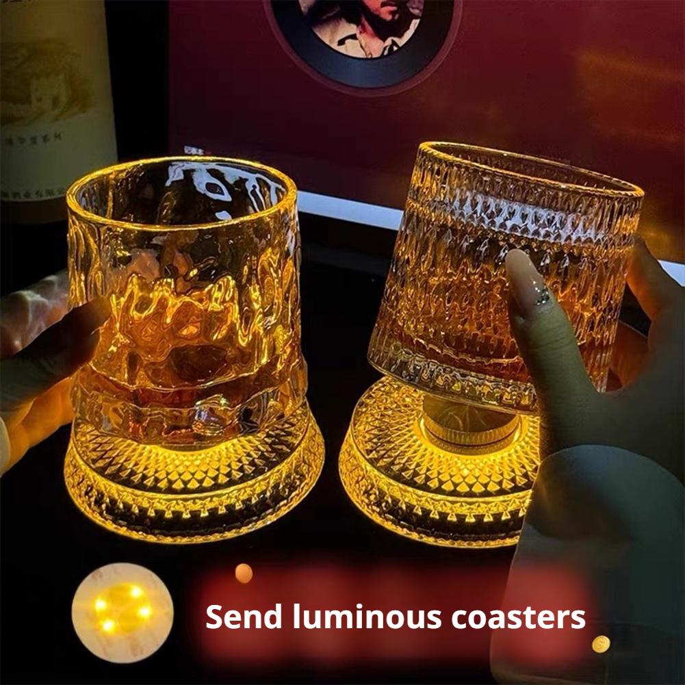Old Fashioned Glass - 360 ° LED Işıklı Dönen Viski