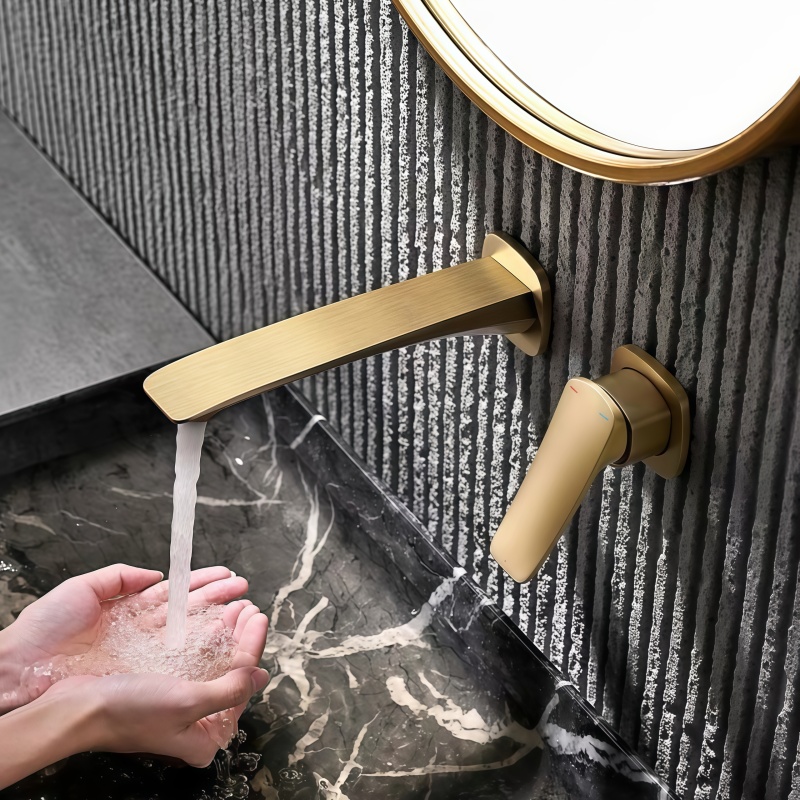 Home Bar Sink - Altın Kaplama Gizli Banyo Bataryası Gömme