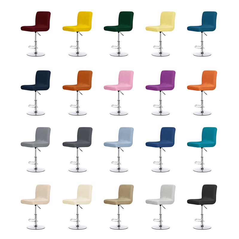 Home Bar Seating - Kadife Tek Renk Sandalye Kılıfı Bar