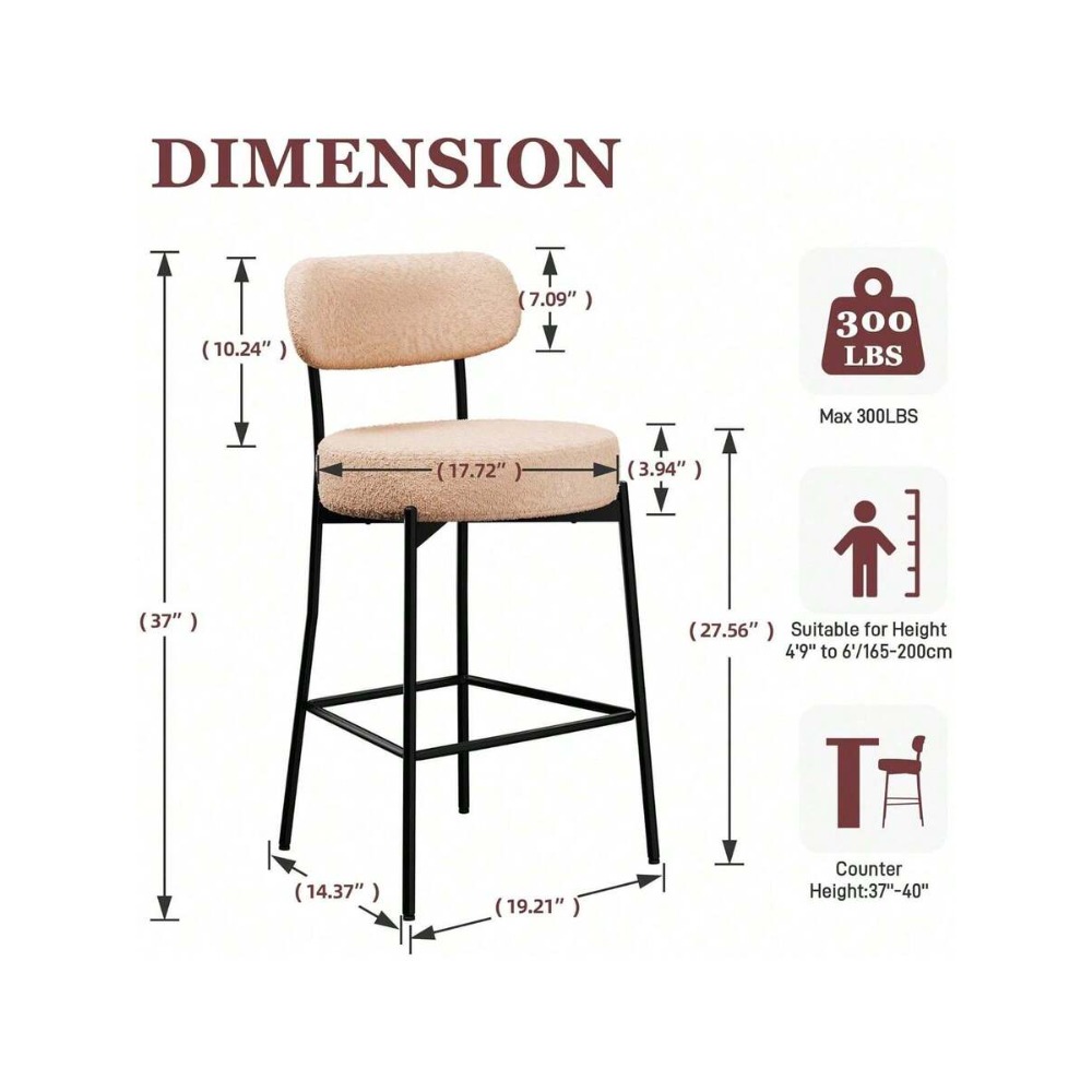 Bej Bar Sandalyesi 2'li Set, 2 - Home Bar Stools incelemesi ve fiyatı