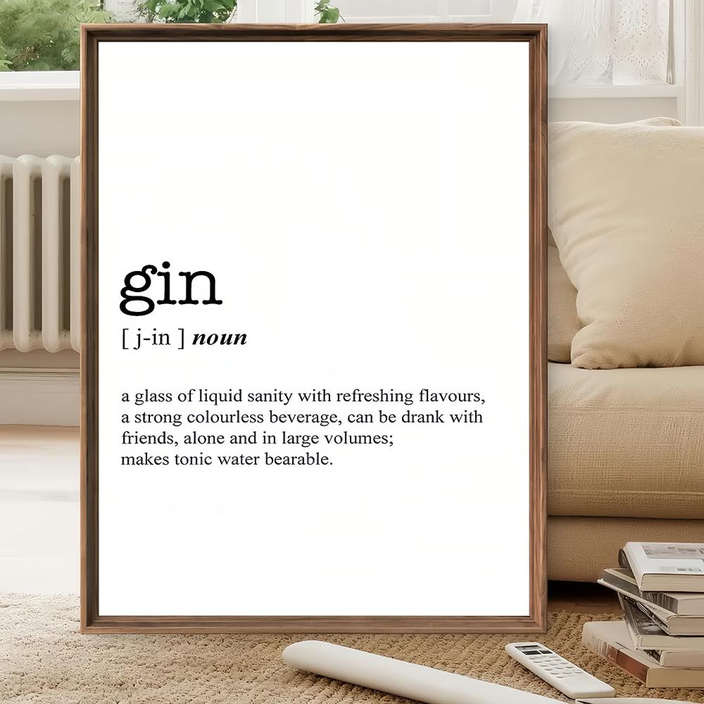 GIN Kelime Tanımı HD Duvar San - Home Bar Word incelemesi ve fiyatı