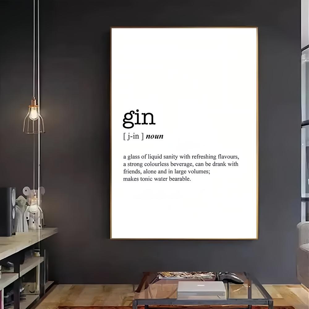 GIN Kelime Tanımı HD Duvar San - Home Bar Word incelemesi ve fiyatı