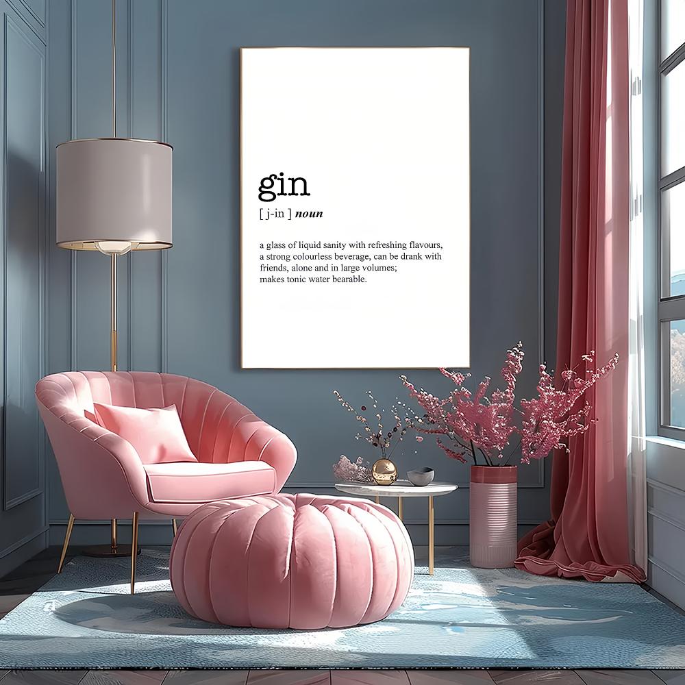 GIN Kelime Tanımı HD Duvar San - Home Bar Word incelemesi ve fiyatı