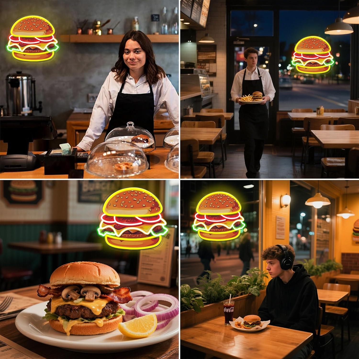 Burger Neon Tabela LED Hamburg - Home Bar Signs incelemesi ve fiyatı