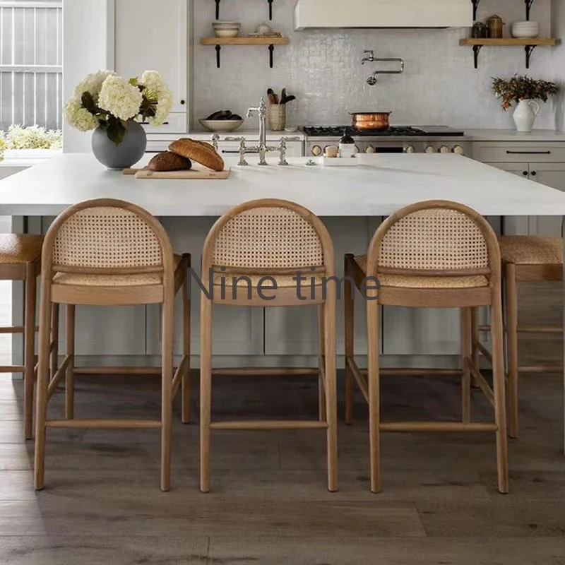 Masif Ahşap Rattan Mutfak Bar  - Home Bar Stools incelemesi ve fiyatı