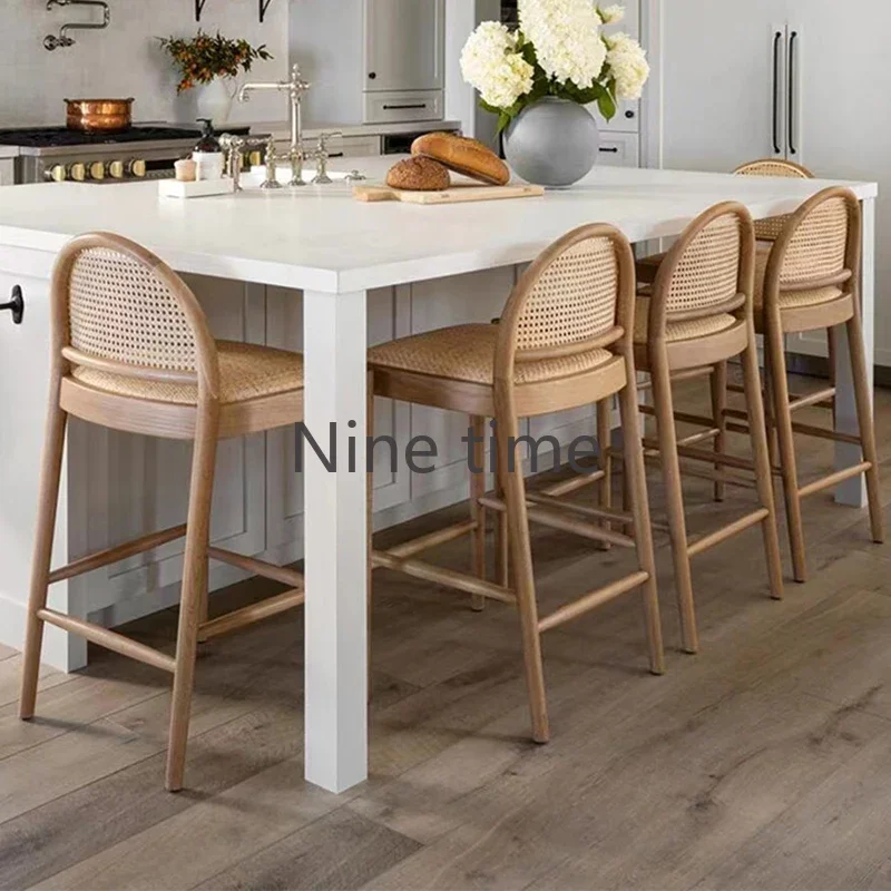 Masif Ahşap Rattan Mutfak Bar  - Home Bar Stools incelemesi ve fiyatı