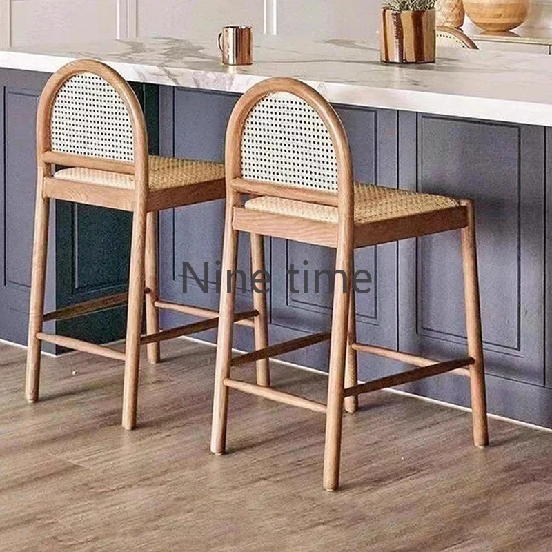 Masif Ahşap Rattan Mutfak Bar  - Home Bar Stools incelemesi ve fiyatı